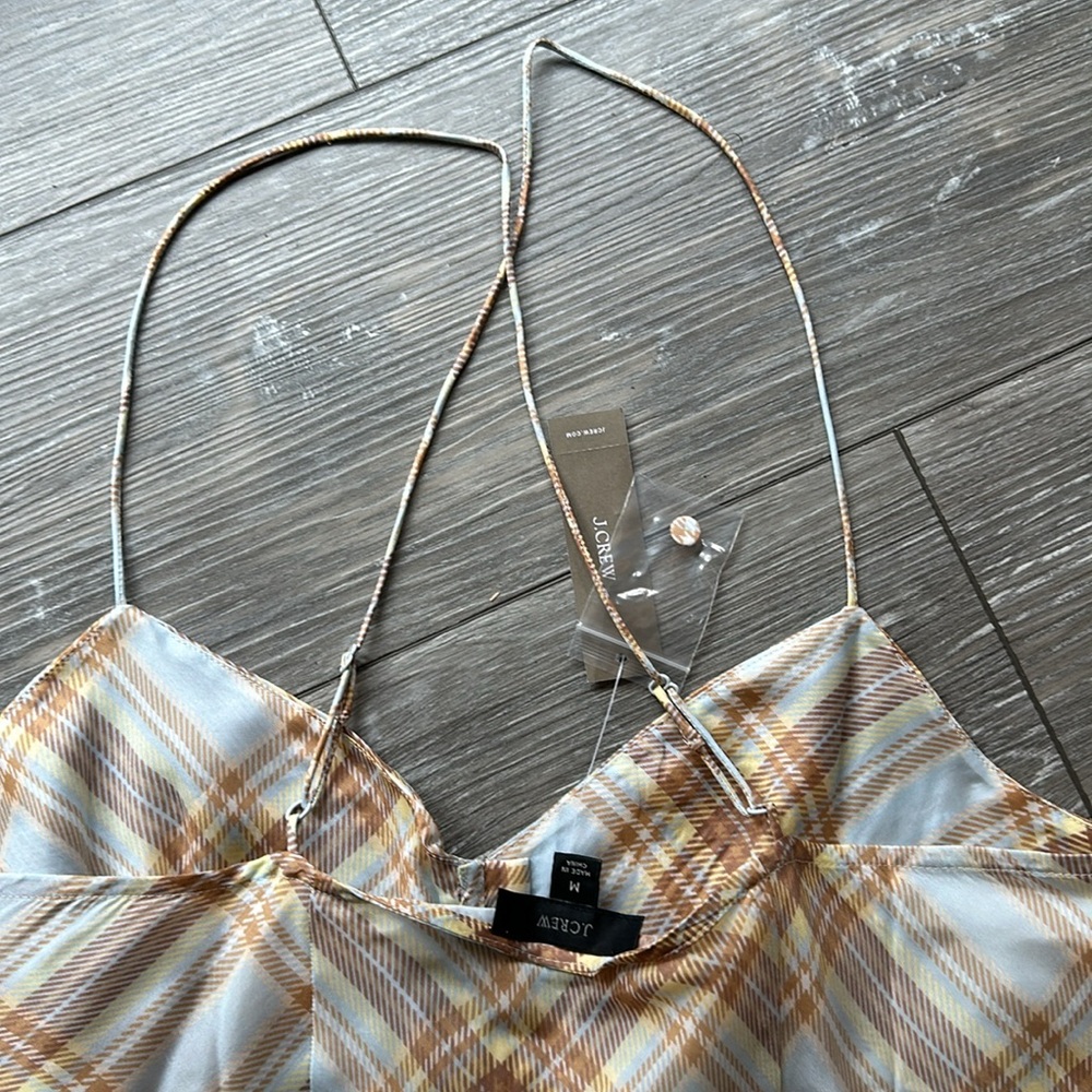 NWT J.Crew Button-front Camisole Top in Golden Hour Tartan - Picture 9 of 12